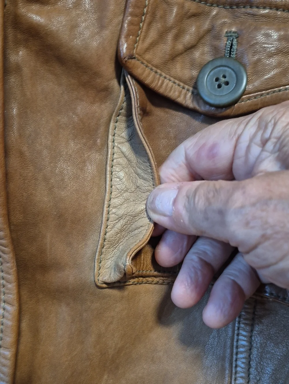 GAP WASHED LEATHER JACKET CAMEL SZ XL Gorgeous!!